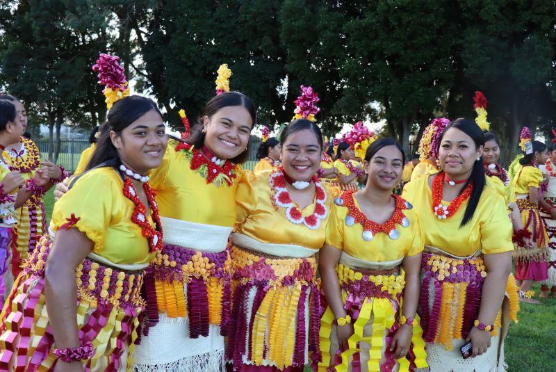 Students in traditional dress