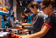 Students engaging in STEAM activities