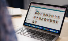 Laptop screen with school management system running