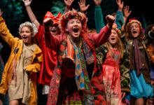 Children in costume performing for an audience