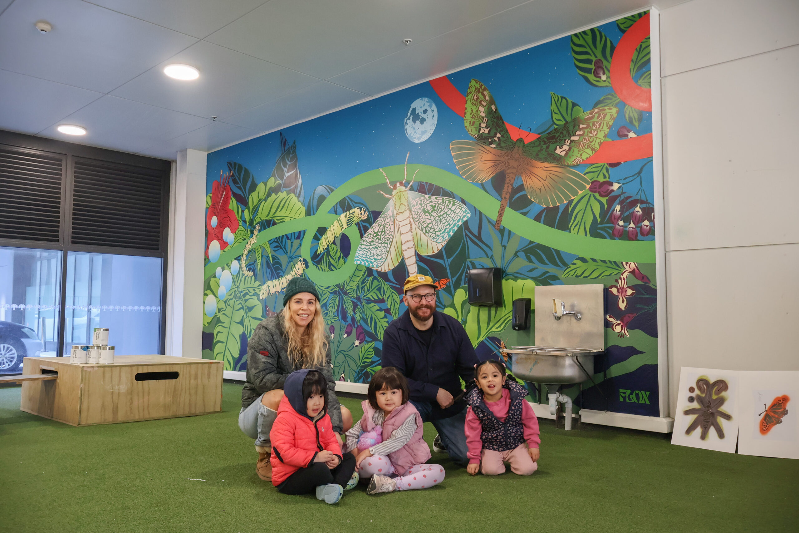 Preschool and street artist combine to brighten up city centre