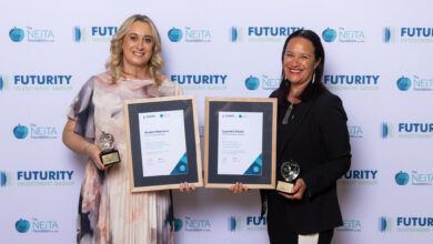 Amelia Meertens from Matangi School (left) and Lysandra Stuart from Glenbrook School (right), winners of the National Excellence in Teaching Awards (NEiTA)